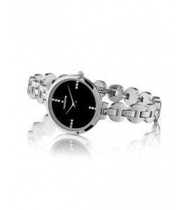 Orologio solo Tempo Donna Hoops Chain Silver Nero 2646l-s01