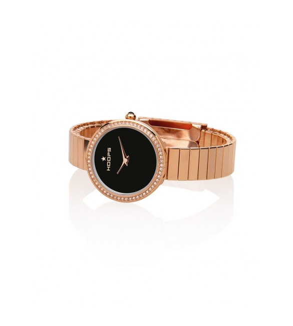 Orologio solo Tempo Donna Hoops Etoile Rose Gold Nero 2605l-rg02