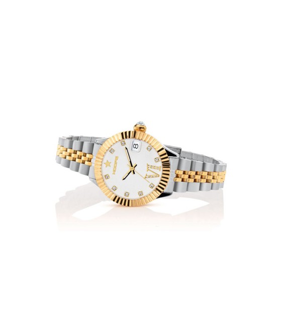 Orologio solo Tempo Donna Hoops New Luxury Diamond 2 bicolor Bianco 2654ld-sg02