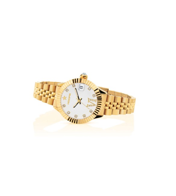 Orologio solo Tempo Donna Hoops New Luxury Diamond 2 Gold Bianco 2654ld-yg02