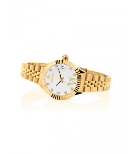 Orologio solo Tempo Donna Hoops New Luxury Diamond 2 Gold Bianco 2654ld-yg02
