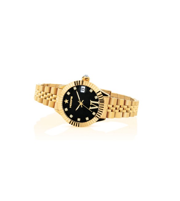Orologio solo Tempo Donna Hoops New Luxury Diamond 2 Gold Nero 2654ld-yg01