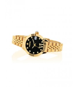 Orologio solo Tempo Donna Hoops New Luxury Diamond 2 Gold Nero 2654ld-yg01