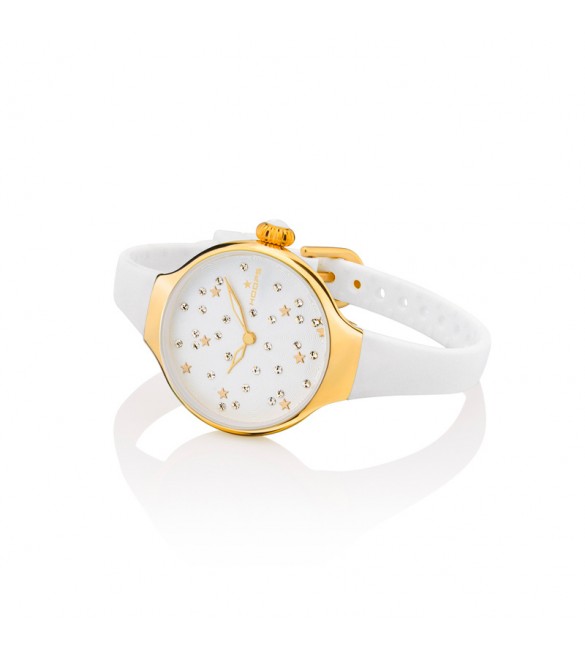 Orologio solo Tempo Donna Hoops Nouveau Cherie Gold Bianco 2639lg-02