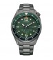 Orologio Solo Tempo Uomo Citizen Eco Drive Seaplane verde aw1717-81x