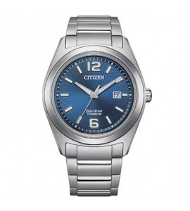 Orologio Solo Tempo Uomo Citizen Eco Drive Super Titanio 1640 blu aw1641-81l