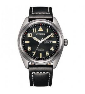 Orologio Solo Tempo Uomo Citizen Eco Drive Super Titanio 1640 pelle nero bm8560-29e