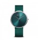 Orologio Solo Tempo Uomo Unisex Bering Ultra Slim Verde maglia milanese 15739-808