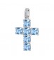 Pendente Croce Gioielli Fancy by Brosway in argento zircone cushion azzurro fcl14