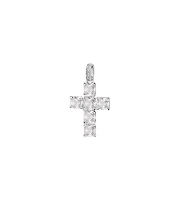 Pendente Croce Gioielli Fancy by Brosway in argento zircone cushion bianco fiw21