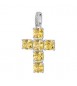 Pendente Croce Gioielli Fancy by Brosway in argento zircone cushion giallo fey03