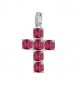 Pendente Croce Gioielli Fancy by Brosway in argento zircone cushion rosso fpr12