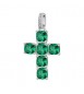 Pendente Croce Gioielli Fancy by Brosway in argento zircone cushion verde flg11
