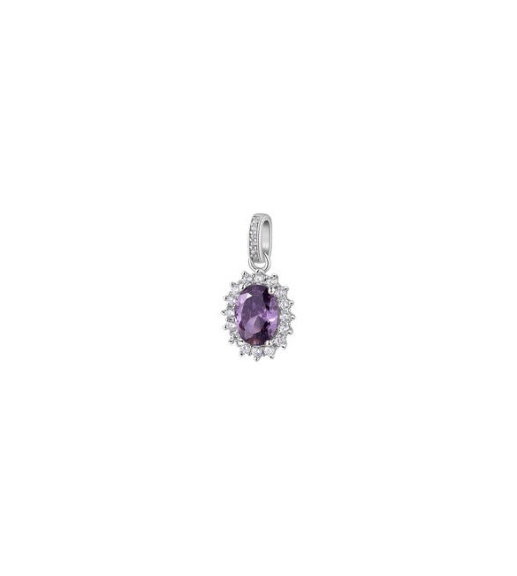Pendente Kate Gioielli Fancy by Brosway in argento zircone ovale ametista fmp19
