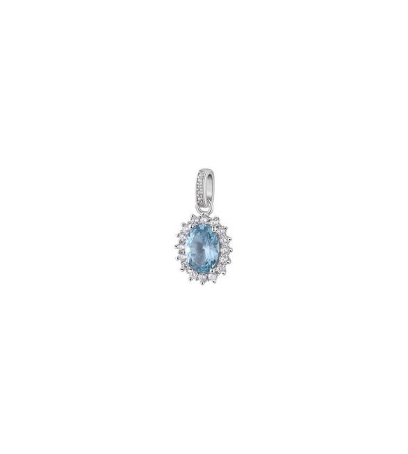 Pendente Kate Gioielli Fancy by Brosway in argento zircone ovale azzurro fcl15