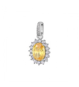 Pendente Kate Gioielli Fancy by Brosway in argento zircone ovale giallo fey04