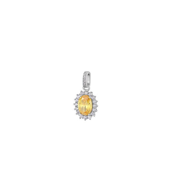 Pendente Kate Gioielli Fancy by Brosway in argento zircone ovale giallo fey04