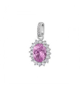 Pendente Kate Gioielli Fancy by Brosway in argento zircone ovale rosa fvp13