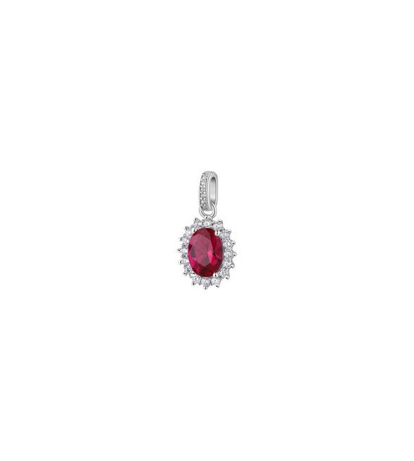 Pendente Kate Gioielli Fancy by Brosway in argento zircone ovale rosso fpr13