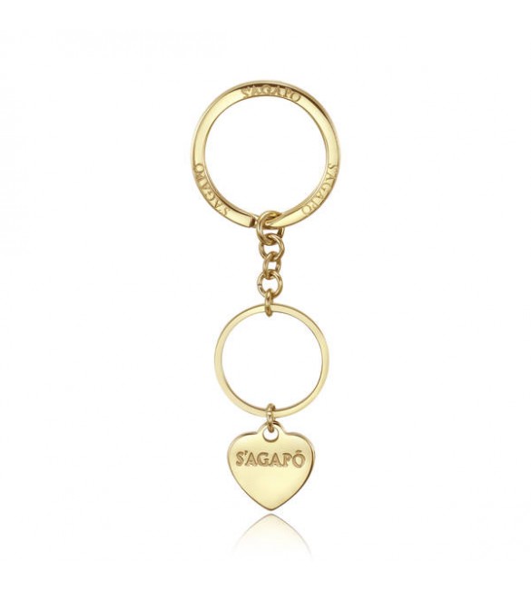 Portachiavi donna gioielli Sagapò Happy in acciaio 316L pvd oro shap02