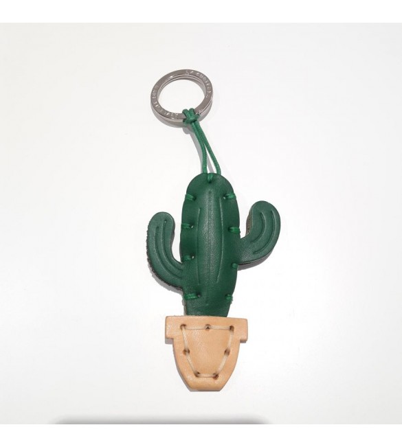 Portachiavi Keychain in cuoio La Cuoieria Made in Italy Cactus p310
