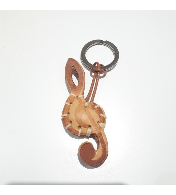 Portachiavi Keychain in cuoio La Cuoieria Made in Italy Chiave di Violino p336