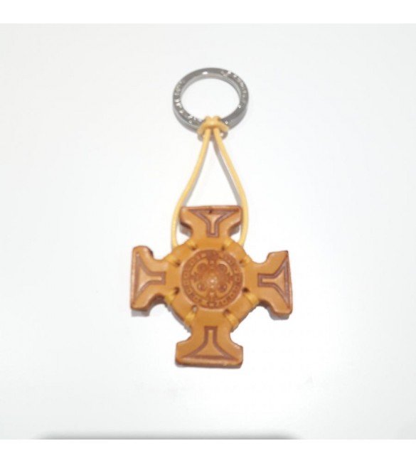 Portachiavi Keychain in cuoio La Cuoieria Made in Italy Croce p322