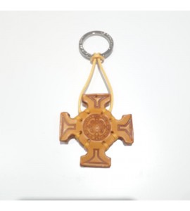 Portachiavi Keychain in cuoio La Cuoieria Made in Italy Croce p322