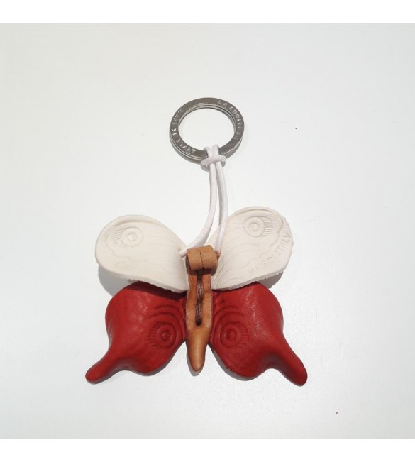 Portachiavi Keychain in cuoio La Cuoieria Made in Italy Farfalla p348
