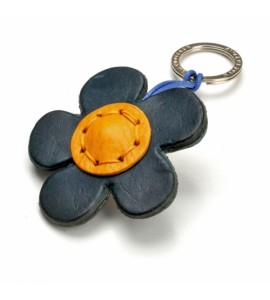 Portachiavi Keychain in cuoio La Cuoieria Made in Italy Fiore p279