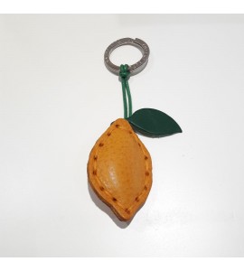 Portachiavi Keychain in cuoio La Cuoieria Made in Italy Limone p358
