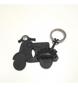 Portachiavi Keychain in cuoio La Cuoieria Made in Italy Moto Vespa Scooter p352