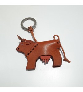 Portachiavi Keychain in cuoio La Cuoieria Made in Italy Mucca p304