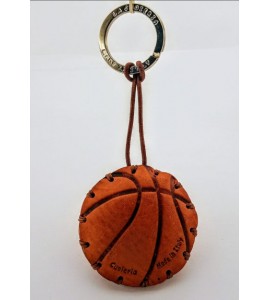 Portachiavi Keychain in cuoio La Cuoieria Made in Italy Palla da Basket p381