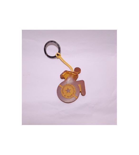 Portachiavi Keychain in cuoio La Cuoieria Made in Italy Persona in Carrozzina p384