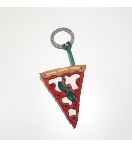 Portachiavi Keychain in cuoio La Cuoieria Made in Italy Pizza p366