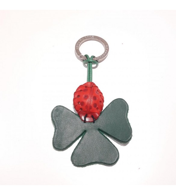 Portachiavi Keychain in cuoio La Cuoieria Made in Italy Quadrifoglio p338