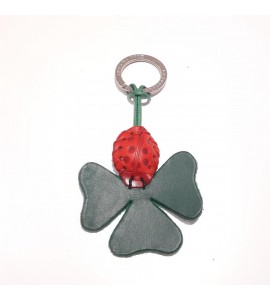 Portachiavi Keychain in cuoio La Cuoieria Made in Italy Quadrifoglio p338