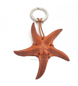 Portachiavi Keychain in cuoio La Cuoieria Made in Italy Stella Marina p309