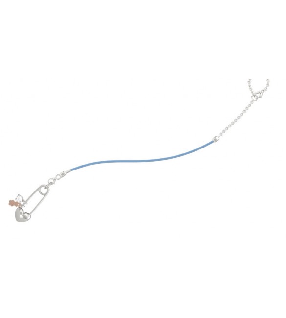 Spilla Bambino Bambina Gioielli Nanan Bijou cordino azzurro nome nan0270