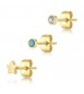 Tris Orecchini Donna Gioielli Sagapò Click in acciaio pvd oro set 3 pezzi con Stella sck167