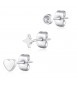 Tris Orecchini Donna Gioielli Sagapò Click in acciaio set 3 pezzi con Cuore sck163