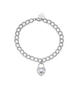 Bracciale Donna Gioielli S\'agapò My Love in acciaio e Cuore con cristallo syl27