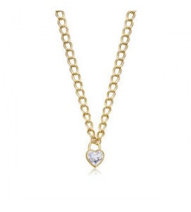 Collana Donna Gioielli S\'agapò My Love in acciaio dorato e Cuore con cristallo bianco syl26
