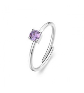 Anello Donna Gioielli Sagapò Dazzly in acciaio con cristallo violet sdz33