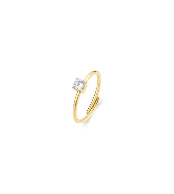 Anello Donna Gioielli Sagapò Dazzly in acciaio dorato con cristallo bianco sdz37