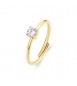 Anello Donna Gioielli Sagapò Dazzly in acciaio dorato con cristallo bianco sdz37