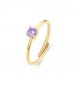 Anello Donna Gioielli Sagapò Dazzly in acciaio dorato con cristallo violet sdz40