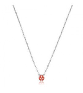 Collana Donna Gioielli Sagapò Click in acciaio con Coccinella e smalto rosso sck258