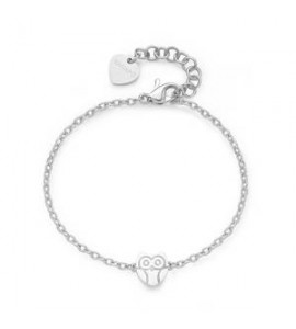 Bracciale Donna Gioielli Sagapò Click in acciaio con Gufetto sck262